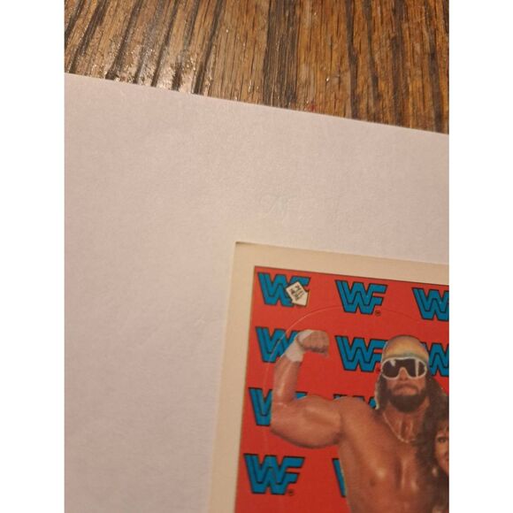 Vintage 1987 WWF Macho Man Randy Savage Elizabeth Sticker Puzzle Trading Card 4 - Picture 2 of 4